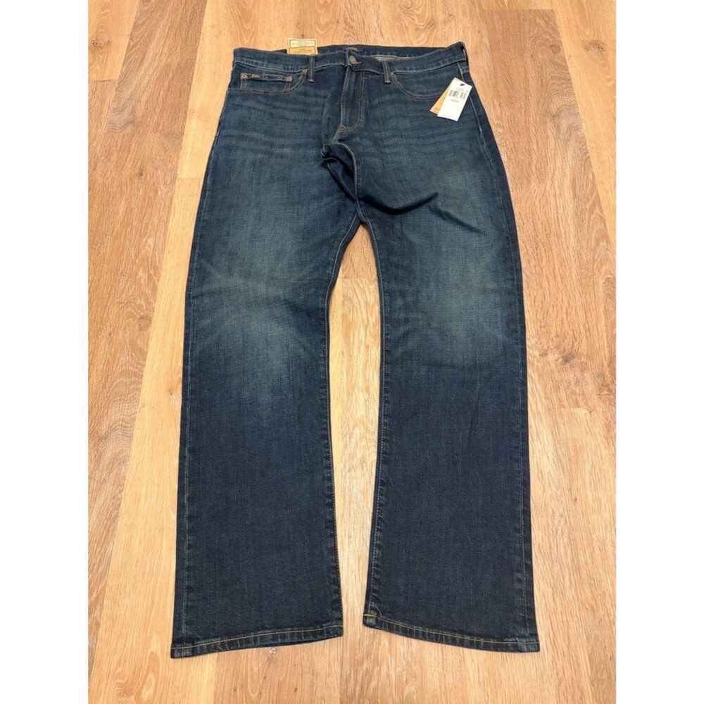 NWT Polo Ralph Lauren Hampton Straight Jeans Men 36x34 Low Stretch Rope Dyed
